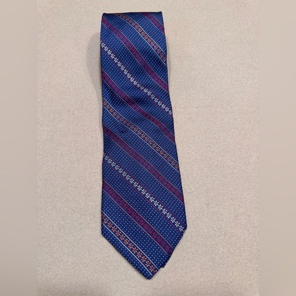 J. Crew Blue and Red Silk Striped Tie - Picture 1 of 4